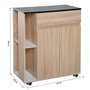 Voir la diapositive 3 : HOMCOM HOMCOM Chariot de service desserte de cuisine à roulettes multi-rangements placard double portes + 2 étagères + tiroir panneaux particules chêne noir
