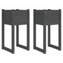 Voir la diapositive 2 : VIDAXL Jardinieres 2 pcs Gris 40x40x81 cm Bois massif de pin