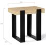 Voir la diapositive 4 : ID MARKET Lot de 2 tables de chevet PHOENIX tables d'appoint bois et noir