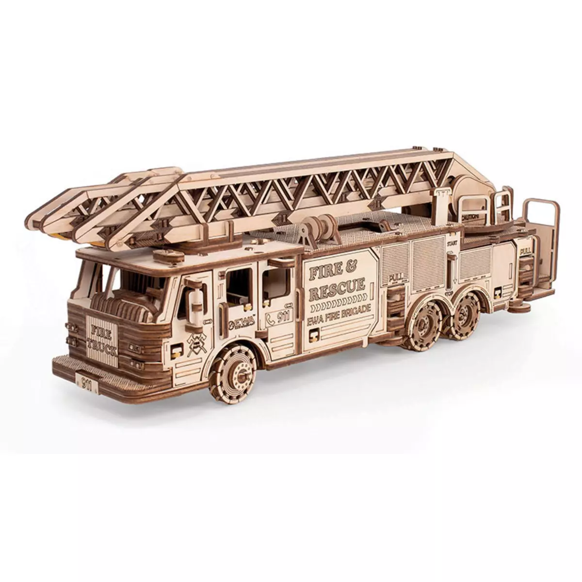 ECO WOOD ART Maquette 3D en bois - Camion de pompier 37,8 cm