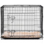Voir la diapositive 2 : PAWHUT Cage caisse de transport pliante pour chien en métal noir 106 x 71 x 76 cm matelas fourni