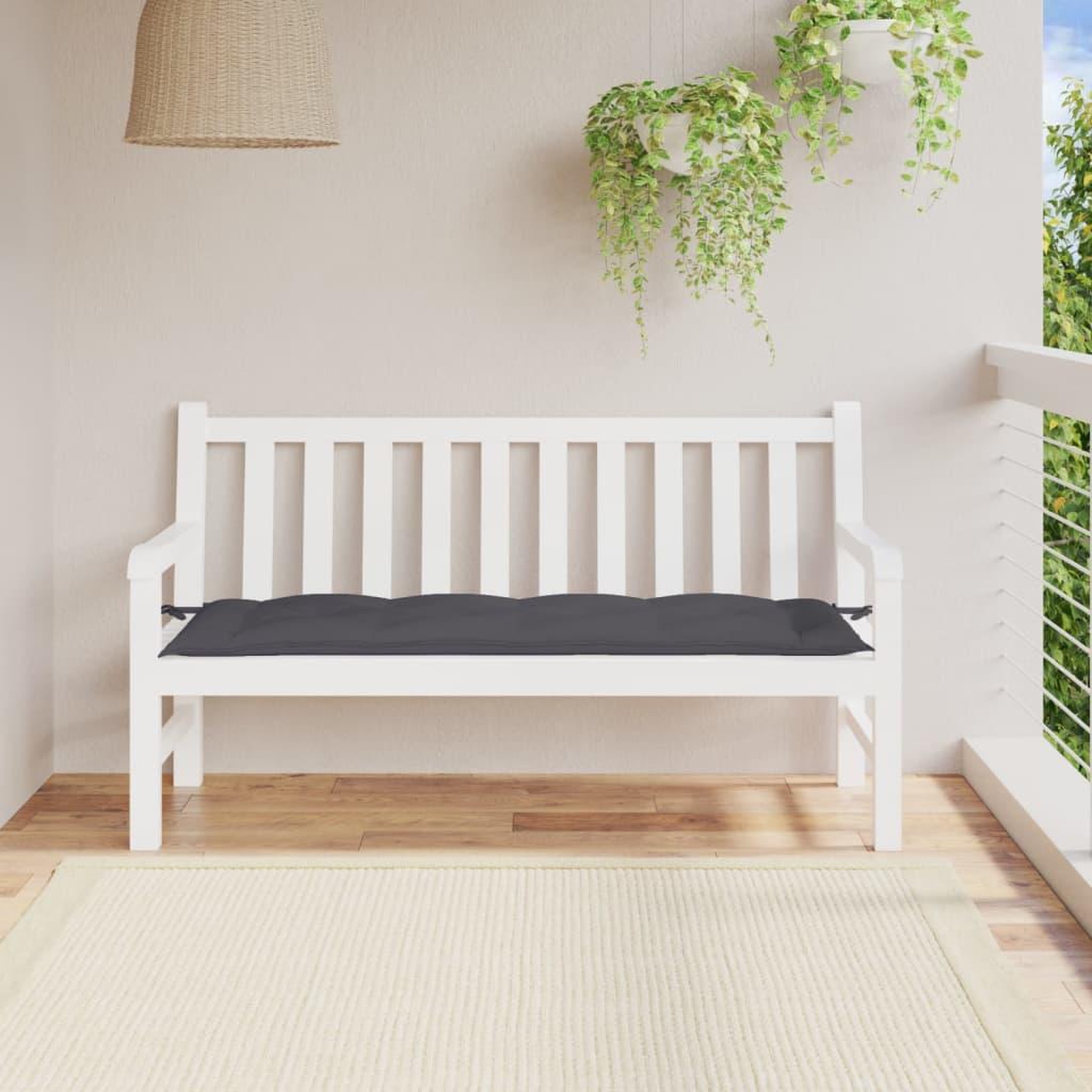 VIDAXL Coussin de banc de jardin anthracite 150x50x7 cm tissu oxford