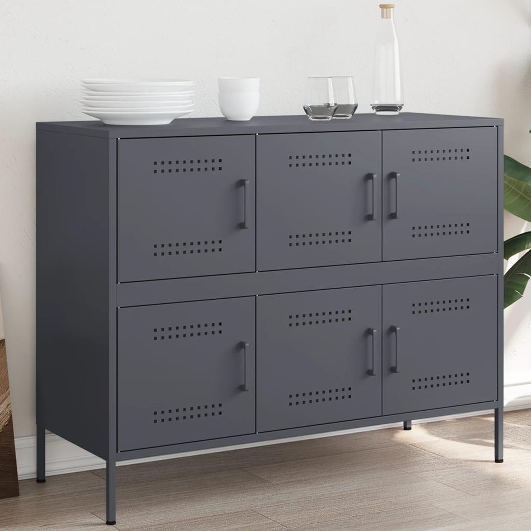 VIDAXL Buffet anthracite 100,5x39x79 cm acier
