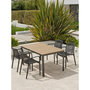 Voir la diapositive 6 : Paris Prix Ensemble Table de Jardin & 4 Fauteuils  Boston & Tiago  150cm Gris Anthracite