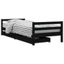 Voir la diapositive 2 : VIDAXL Cadre de lit enfant tiroirs noir 80x200 cm bois de pin massif