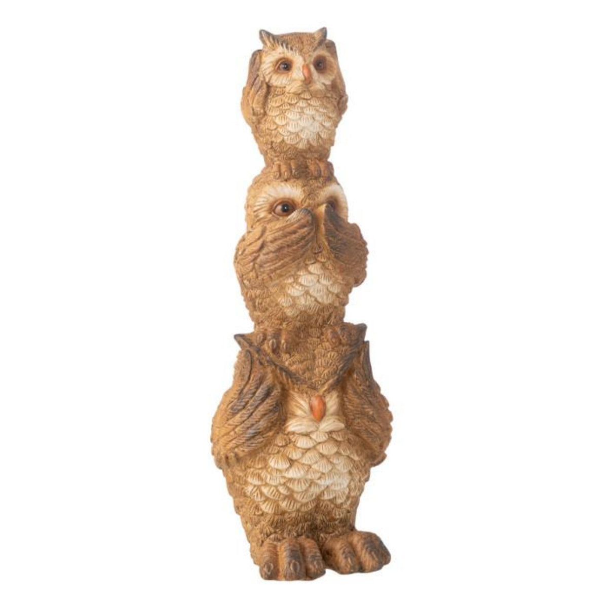 Paris Prix Statuette Hiboux sur Épaule  Pyramide  46cm Marron