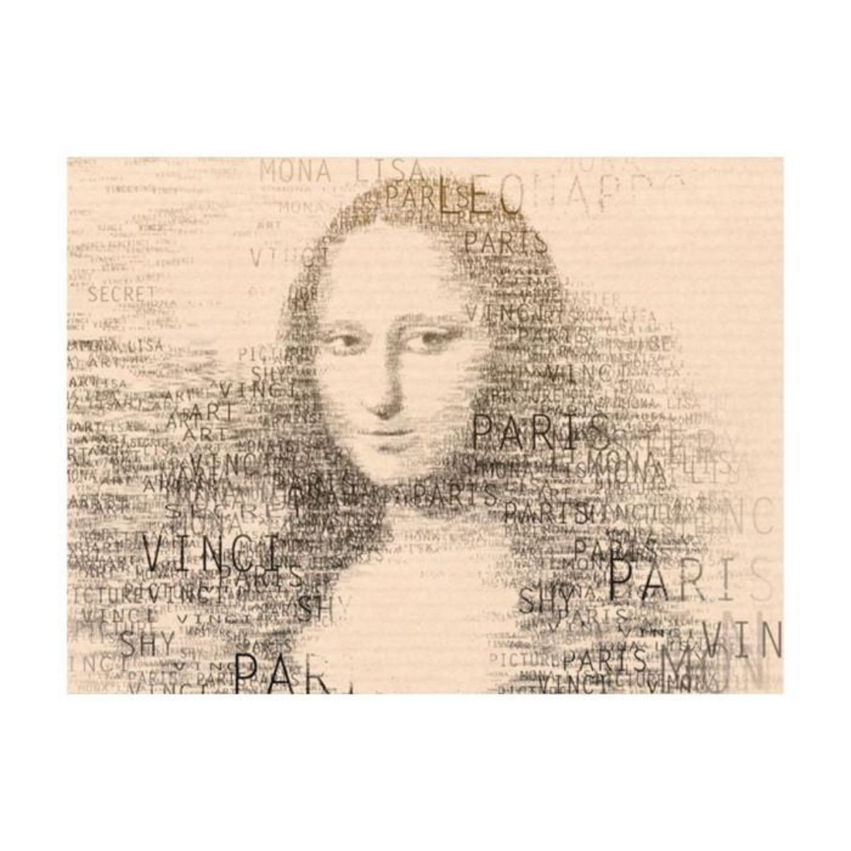 Paris Prix Papier Peint  Mona Lisa : Portrait en Lettres