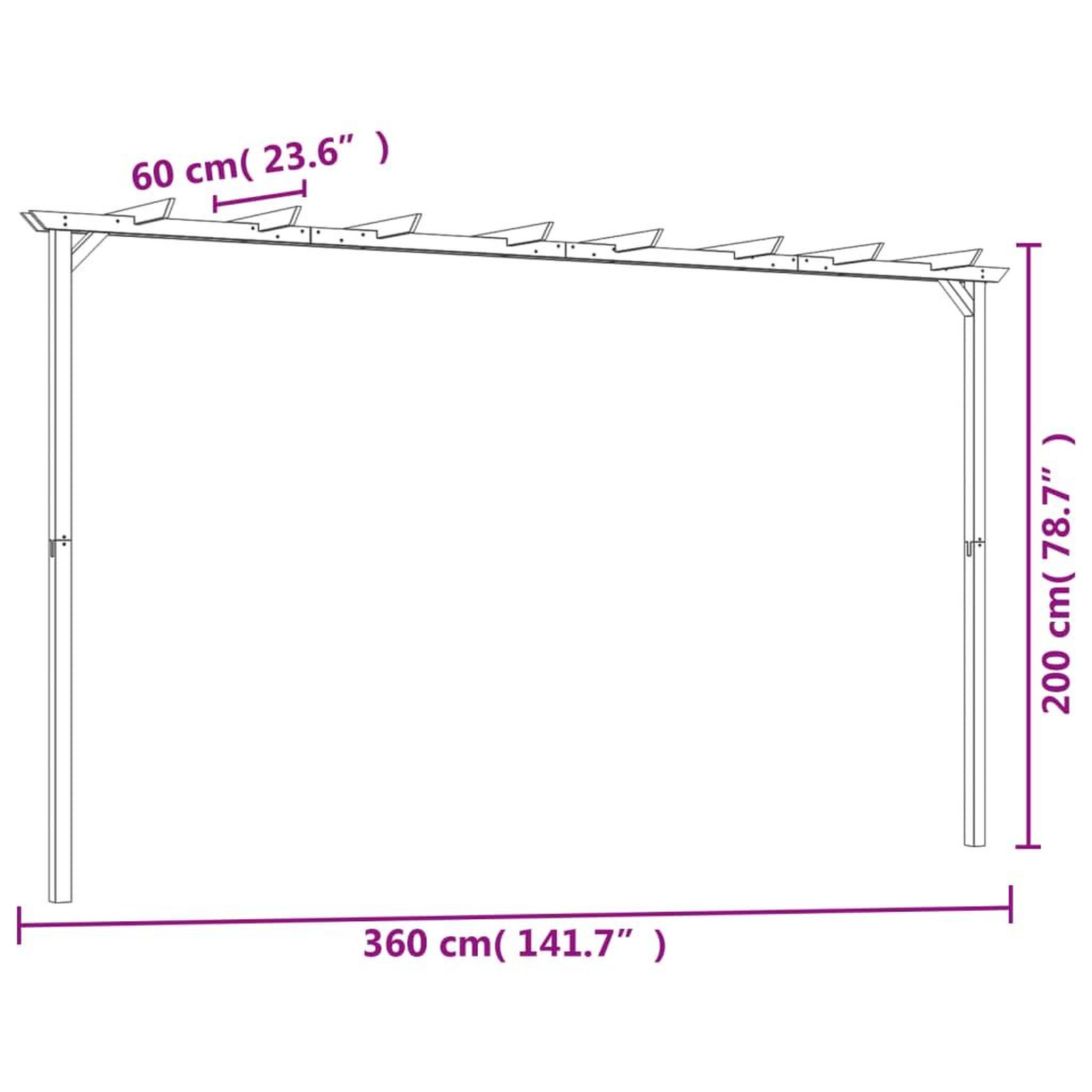 Voir la diapositive 6 : VIDAXL Pergola de jardin pin impregne 360x200x60 cm
