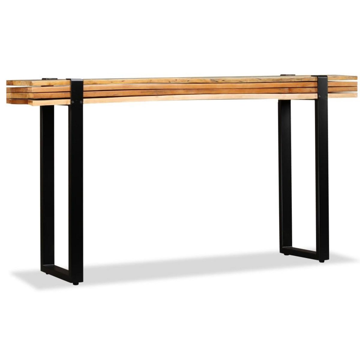 VIDAXL Table console Bois de recuperation massif reglable