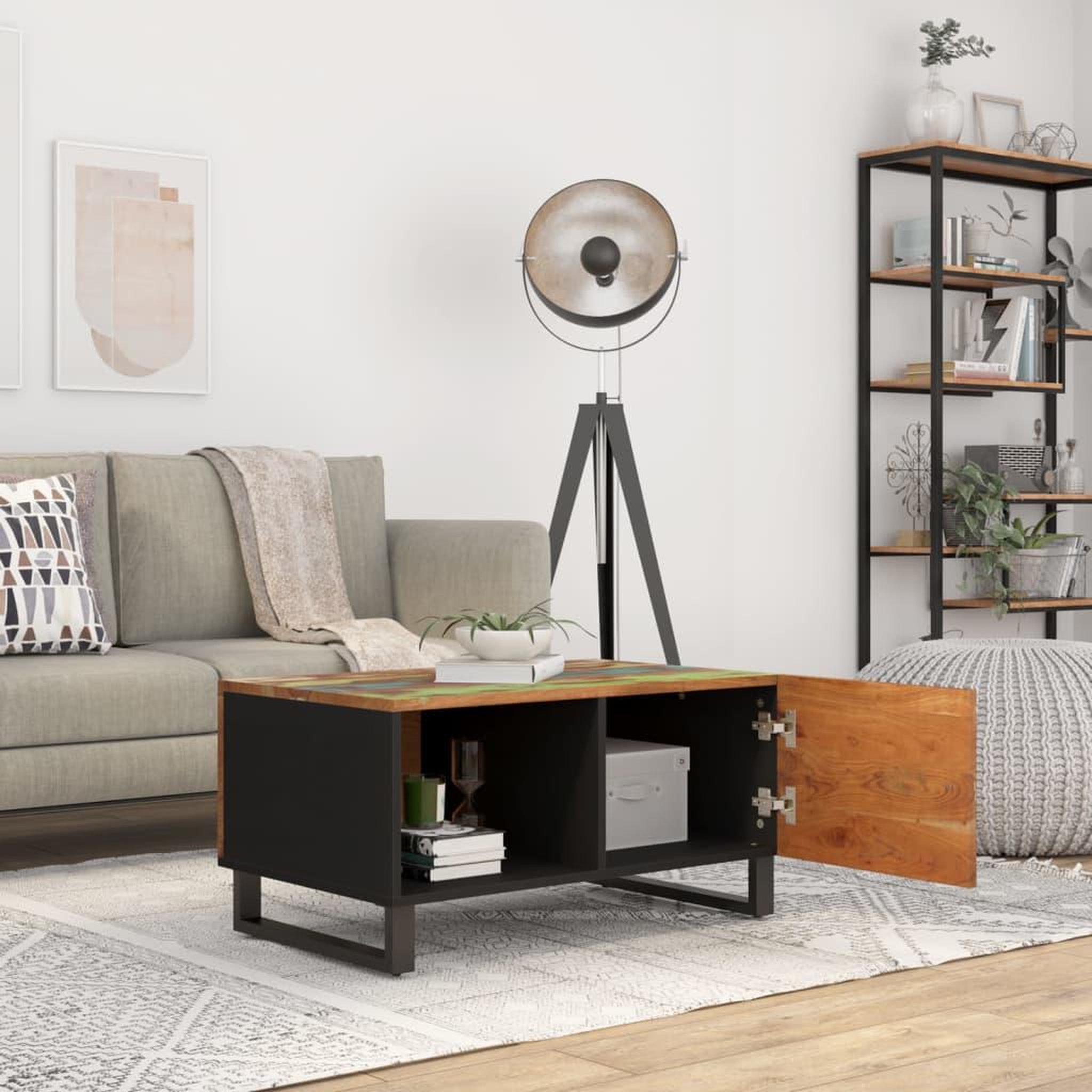 Voir la diapositive 3 : VIDAXL Table basse 80x50x40 cm Bois de recuperation et d'ingenierie