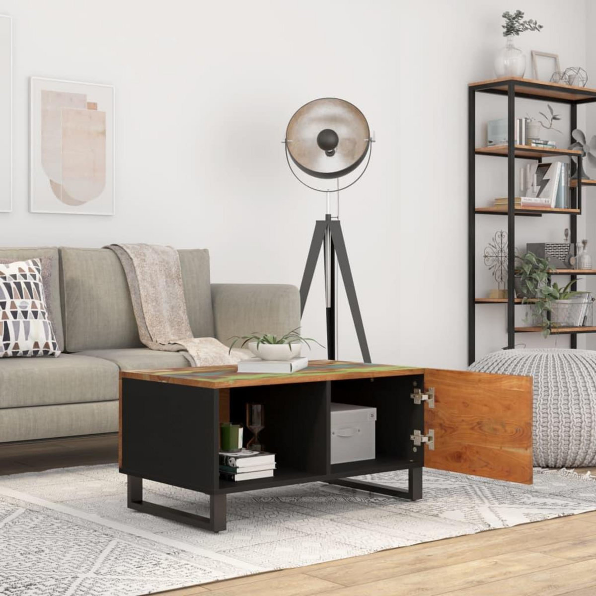 VIDAXL Table basse 80x50x40 cm Bois de recuperation et d'ingenierie