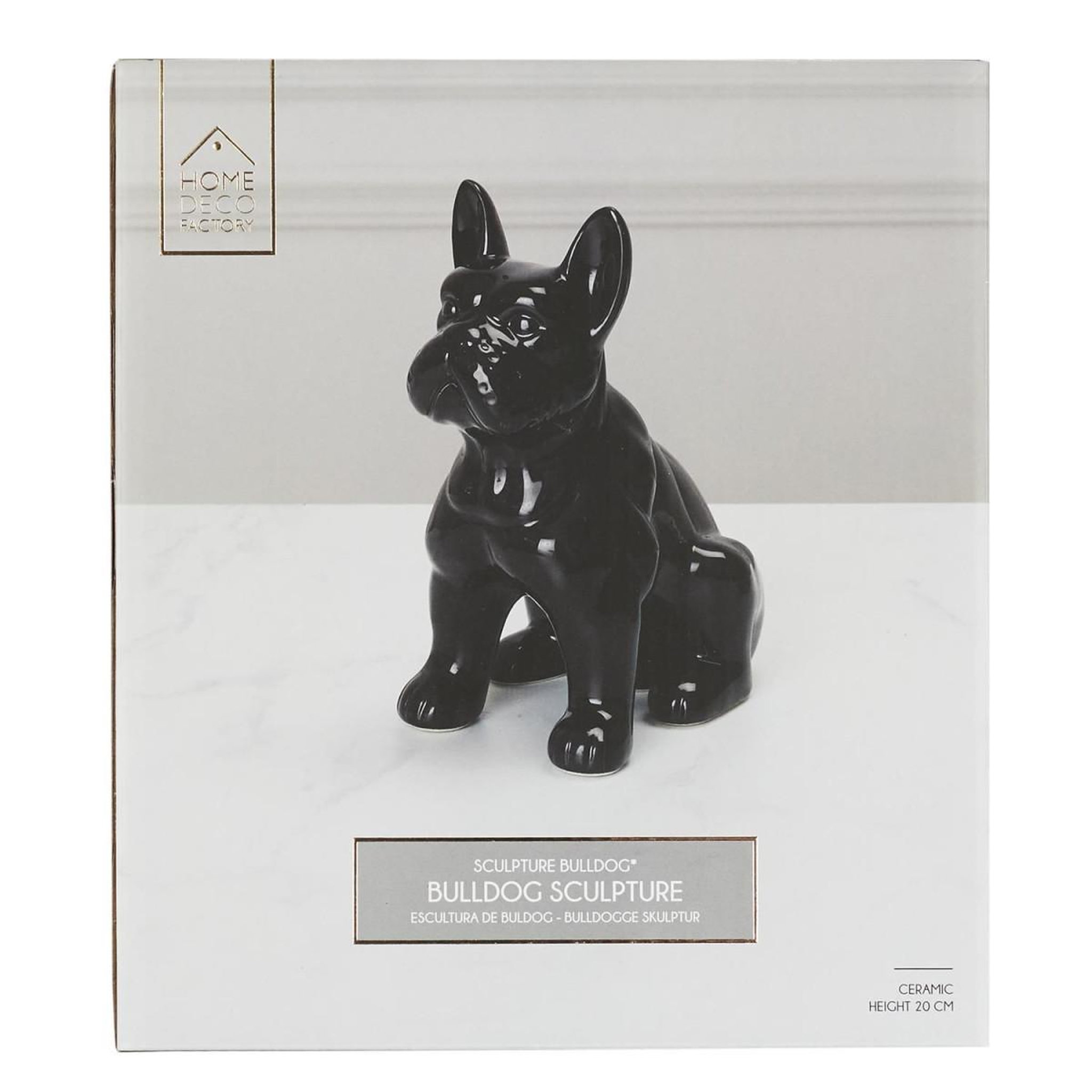 Voir la diapositive 6 : The Home Deco Factory Statuette Déco en Céramique  Bulldog  20cm Noir