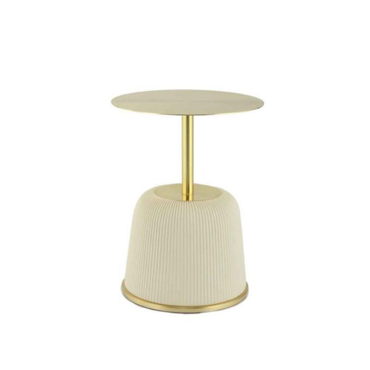 Paris Prix Table d'Appoint Design  Jokai  60cm Crème & Or
