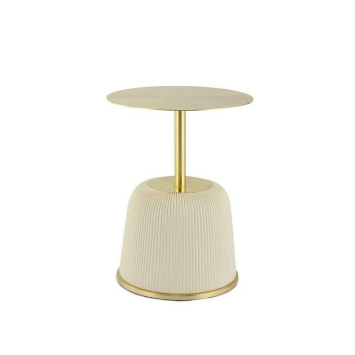 Paris Prix Table d'Appoint Design  Jokai  60cm Crème & Or
