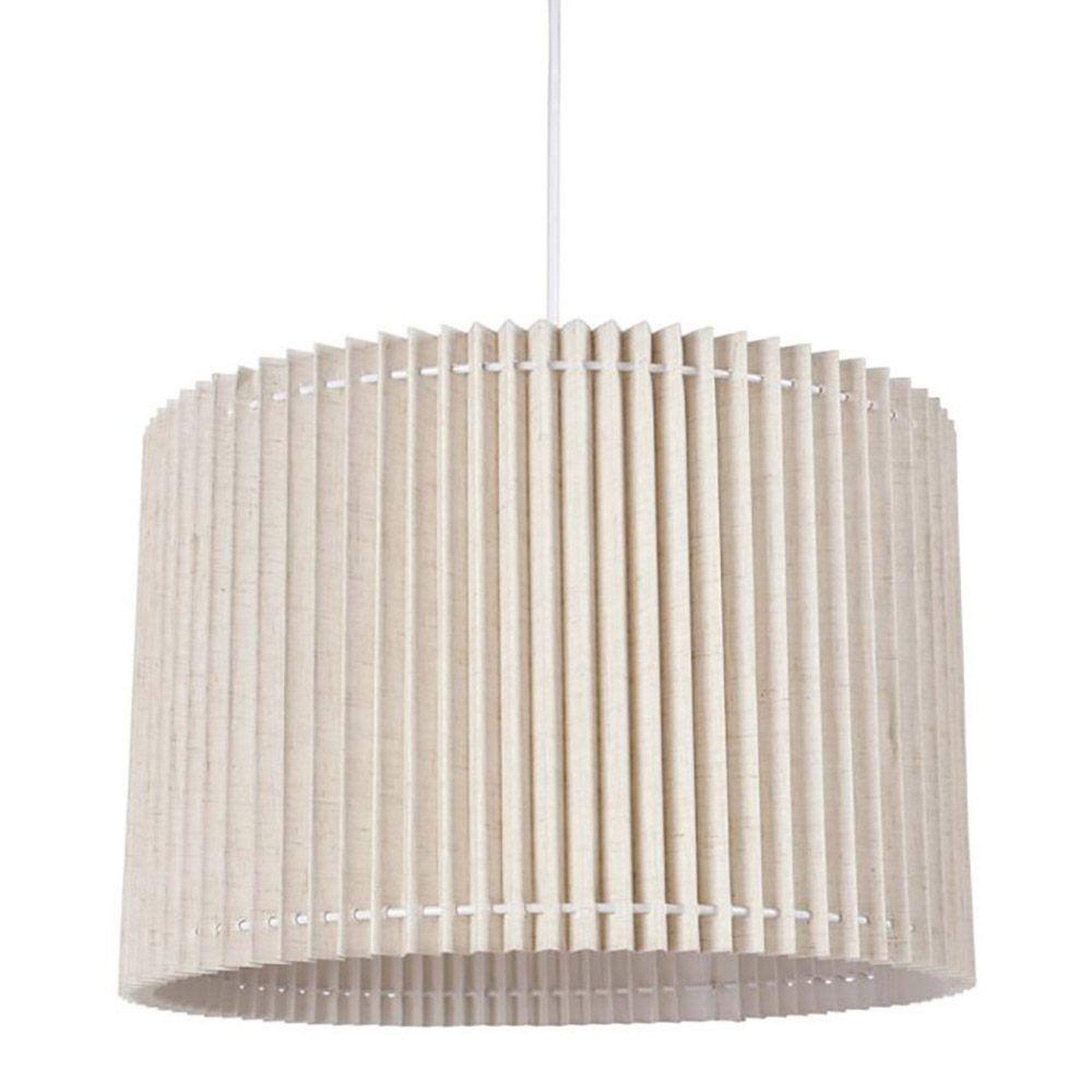 Voir la diapositive 1 : OSTARIA Suspension cylindrique lin métal Auréline écrue