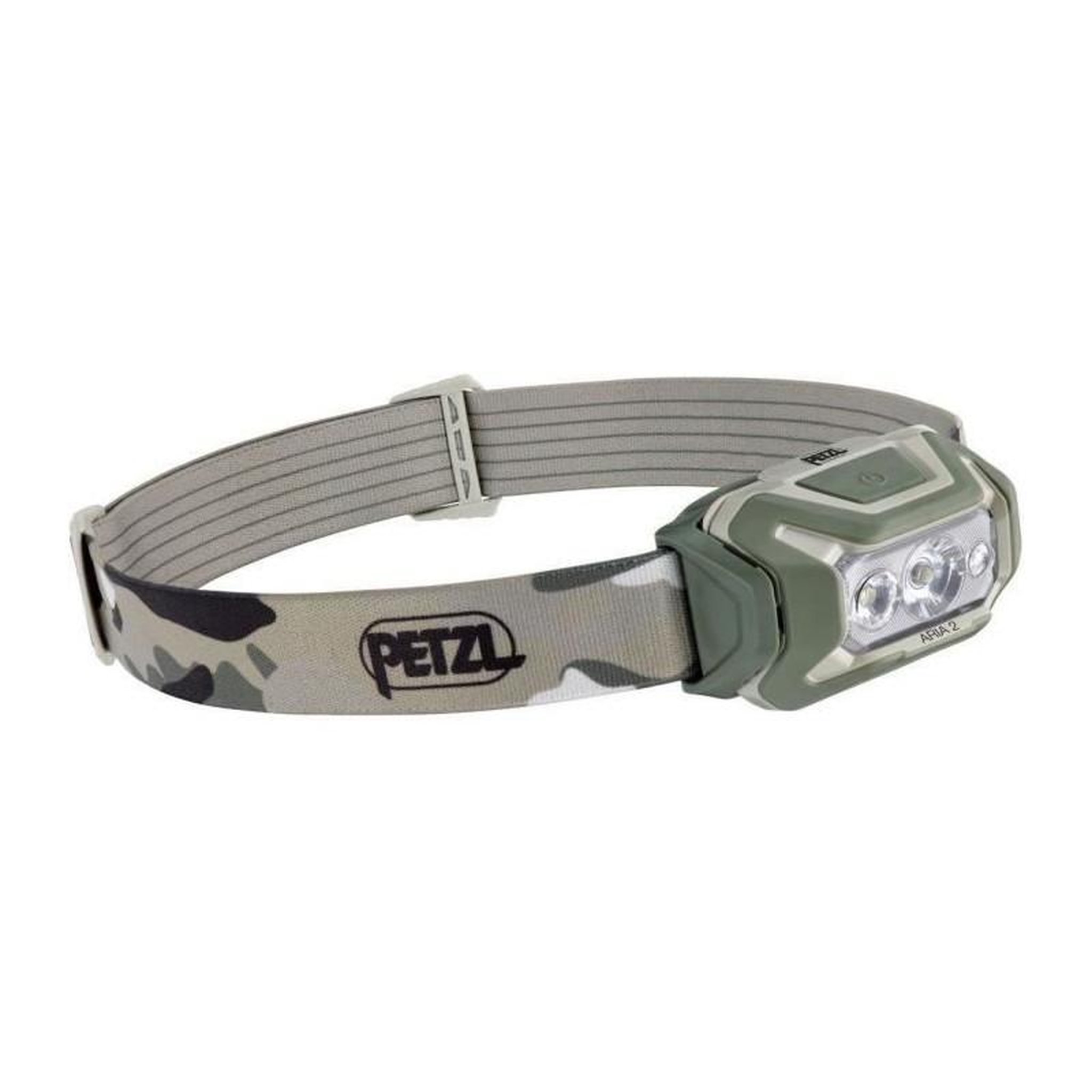 Voir la diapositive 2 : Petzl Lampe frontale étanche - PETZL - ARIA 2 - 450 lumens - 3 piles AAA/LR03 incluses - Camo