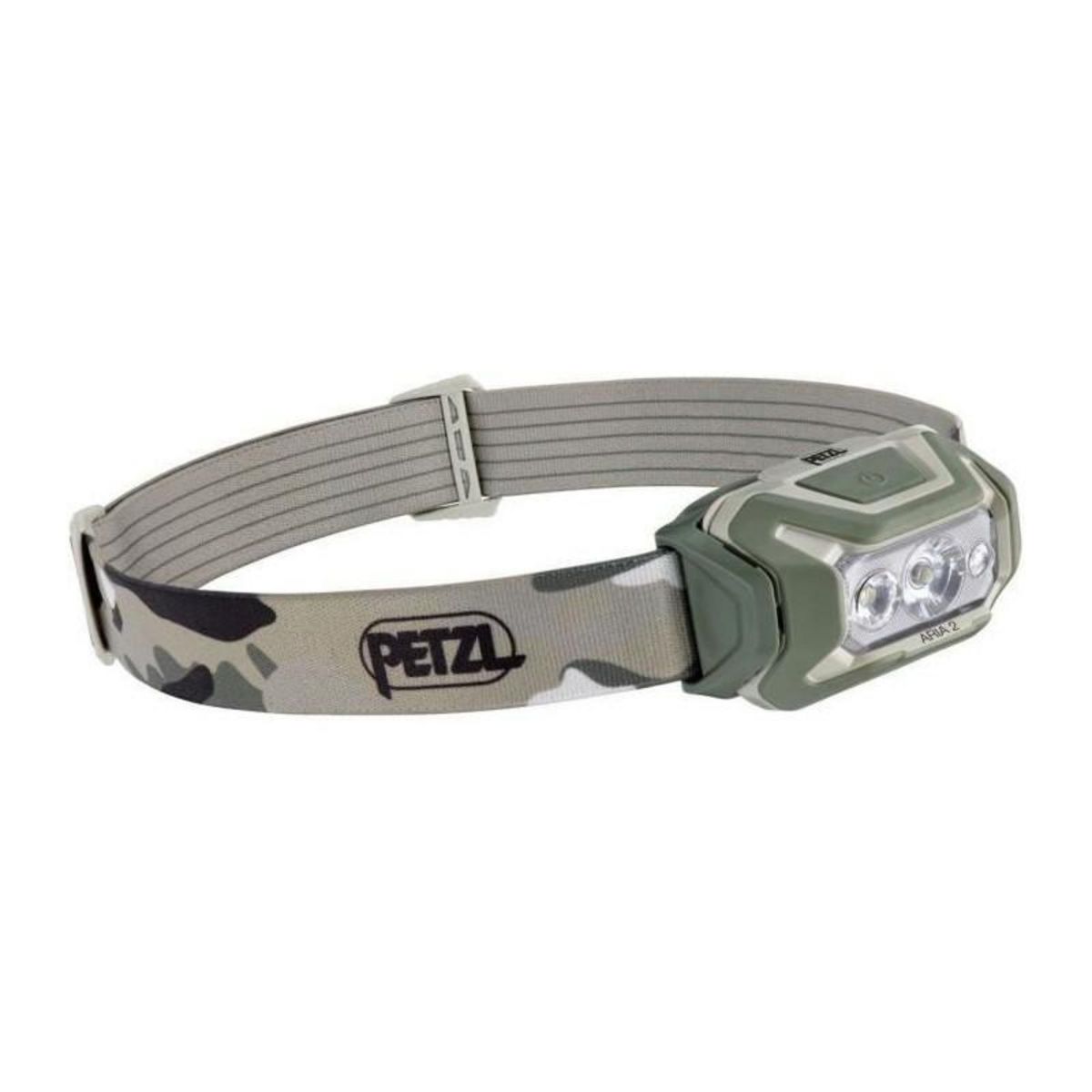 Petzl Lampe frontale étanche - PETZL - ARIA 2 - 450 lumens - 3 piles AAA/LR03 incluses - Camo