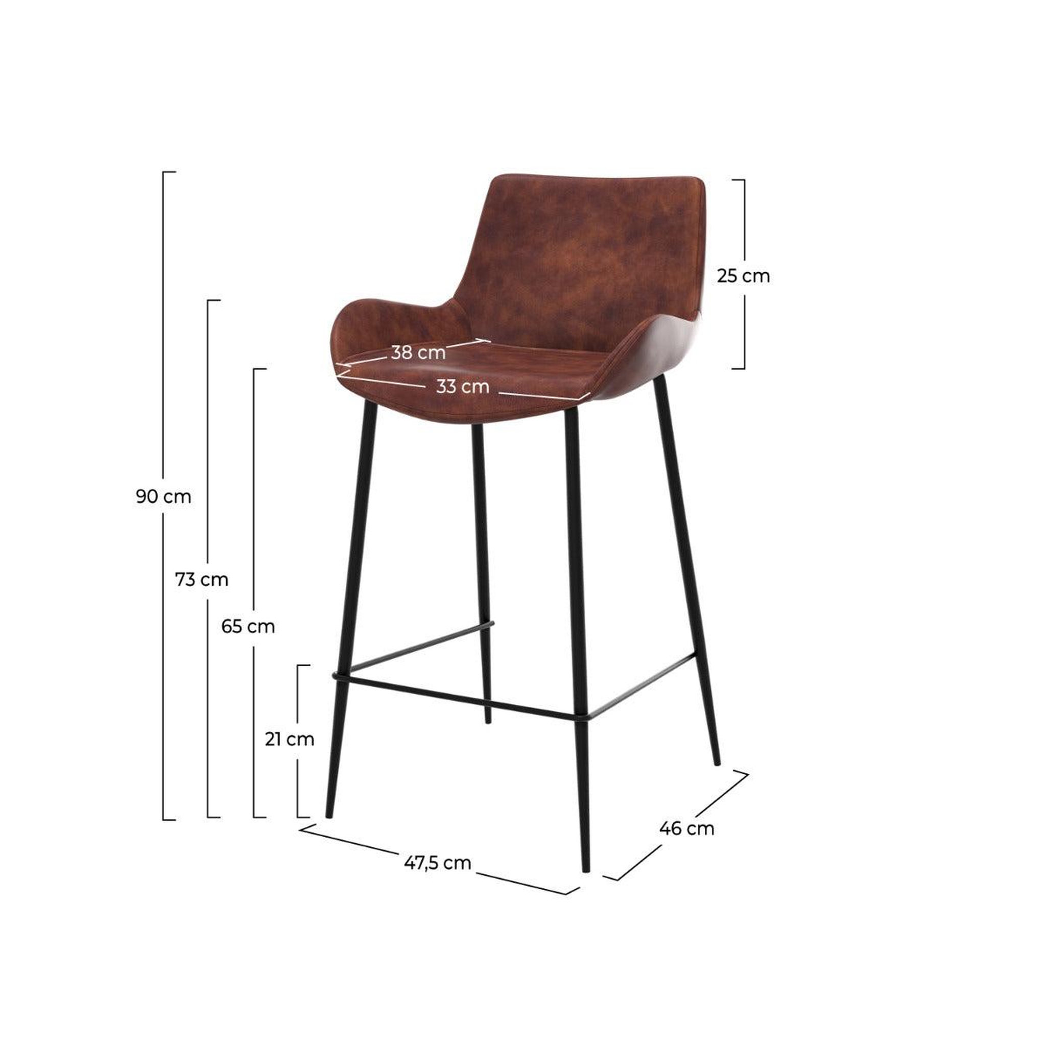 Voir la diapositive 4 : MAISON PAVANE Lot de 2 chaises pour îlot central 65 cm en cuir synthétique marron-pirata