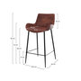 Voir la diapositive 4 : Rendez vous déco Lot de 2 chaises pour îlot central 65 cm en cuir synthétique marron-Pirata