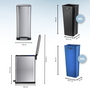 Voir la diapositive 6 : Kitchen move Poubelle de cuisine tri sélectif EDGE Argent Acier inoxydable 50L