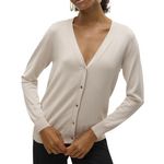 Vero Moda Gilet  Femme Vero Moda  ilje V neck Cardigan Moonbeam. Coloris disponibles : Beige