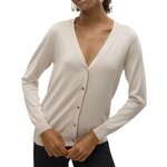 Vero Moda Gilet  Femme Vero Moda  ilje V neck Cardigan Moonbeam. Coloris disponibles : Beige