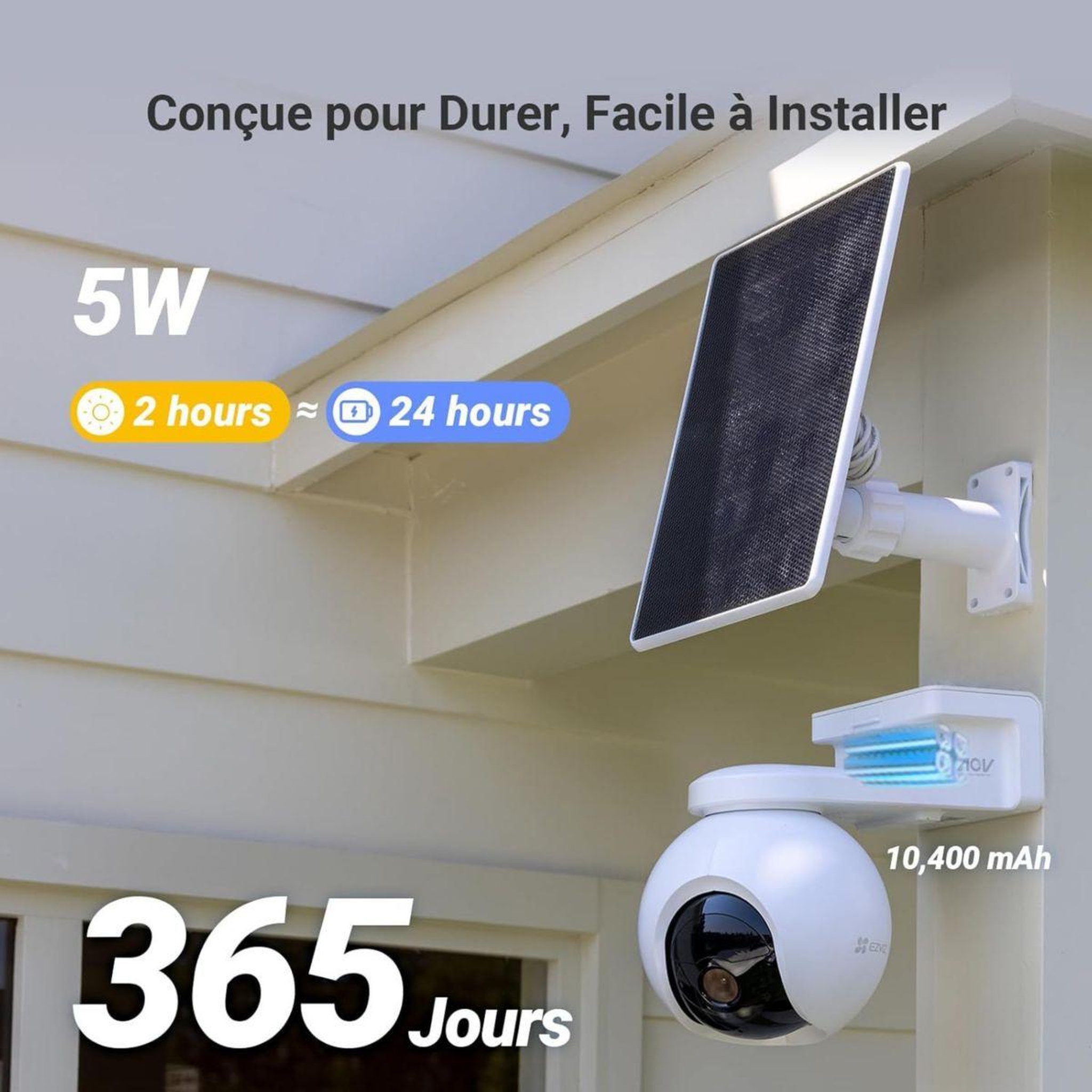 Voir la diapositive 4 : EZVIZ Caméra de surveillance HB8 PRO 4K + PANNEAU SOLAIRE 5W