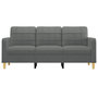 Voir la diapositive 3 : VIDAXL Canape a 3 places Gris fonce 180 cm Tissu
