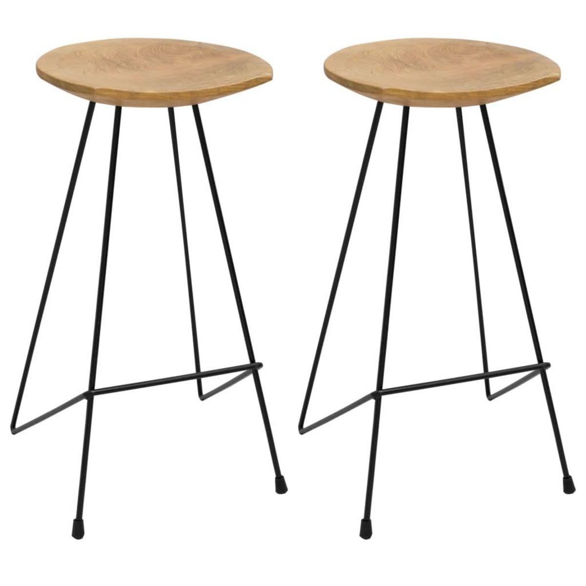 VIDAXL Tabourets de bar lot de 2 bois de teck massif