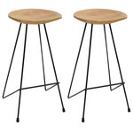 VIDAXL Tabourets de bar lot de 2 bois de teck massif
