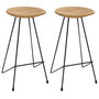 Voir la diapositive 1 : VIDAXL Tabourets de bar lot de 2 bois de teck massif