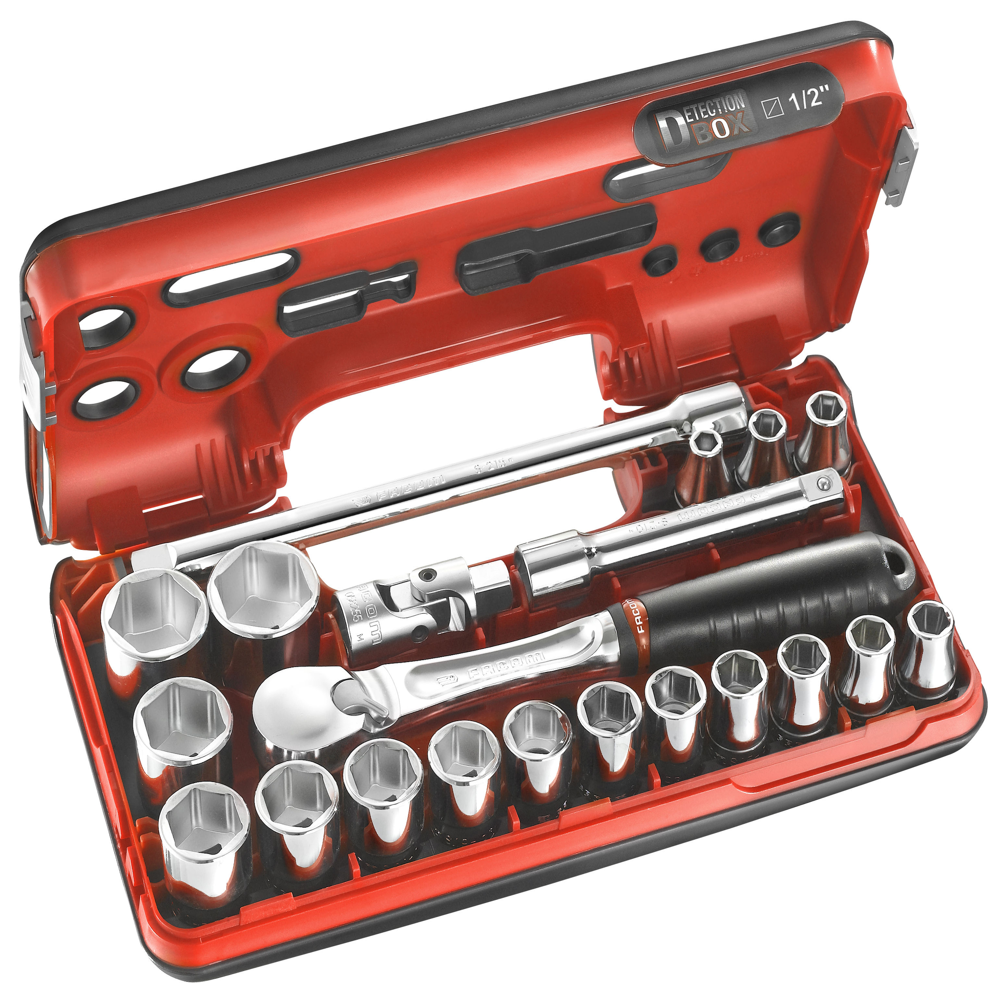 FACOM Coffret dbox douilles 1/2  6 pans métrique (boite de 22 pieces)