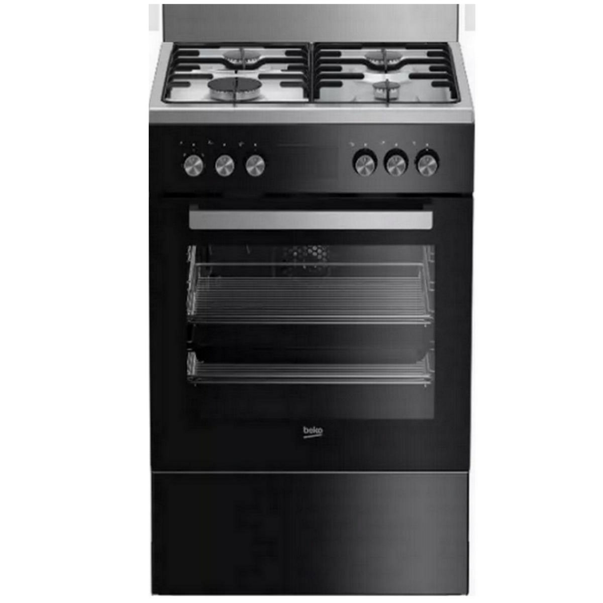 Beko Cuisinière gaz 65l 4 feux noir - FSG52010GBC