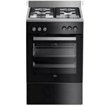 Beko Cuisinière gaz 65l 4 feux noir - FSG52010GBC