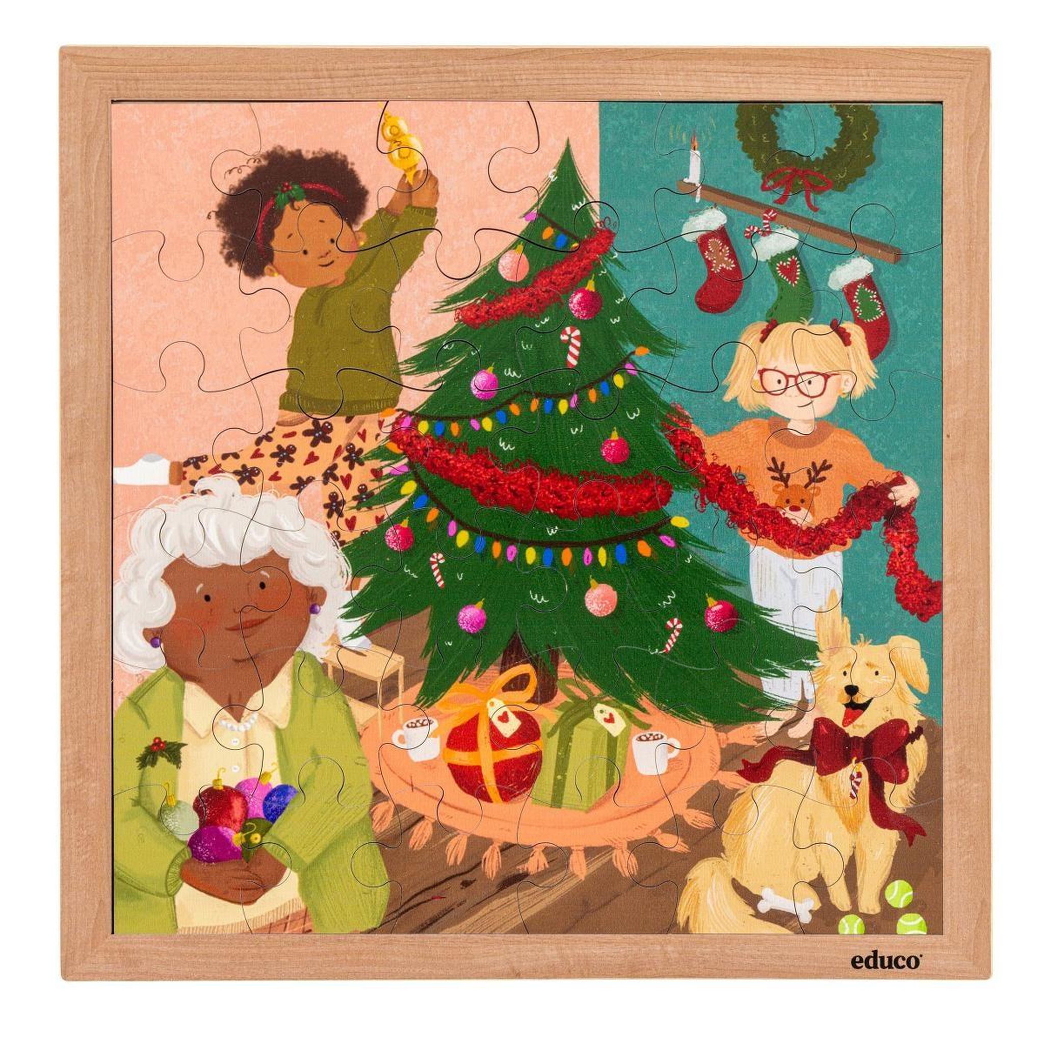 Voir la diapositive 2 : EDUCO Célébration - Noël — 36 pièces de puzzle