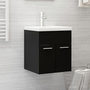 Voir la diapositive 1 : VIDAXL Armoire d'evier avec lavabo integre noir bois d'ingenierie
