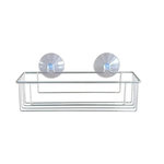 Paris Prix Panier de Douche Ventouse  Filaire Basic  25cm Chrome