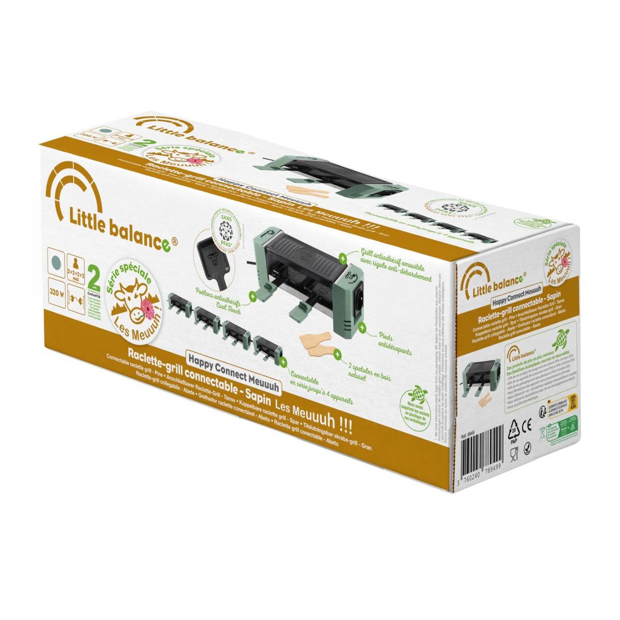 Voir la diapositive 5 : LITTLE BALANCE Appareil à raclette 4 personnes 320w - 8949