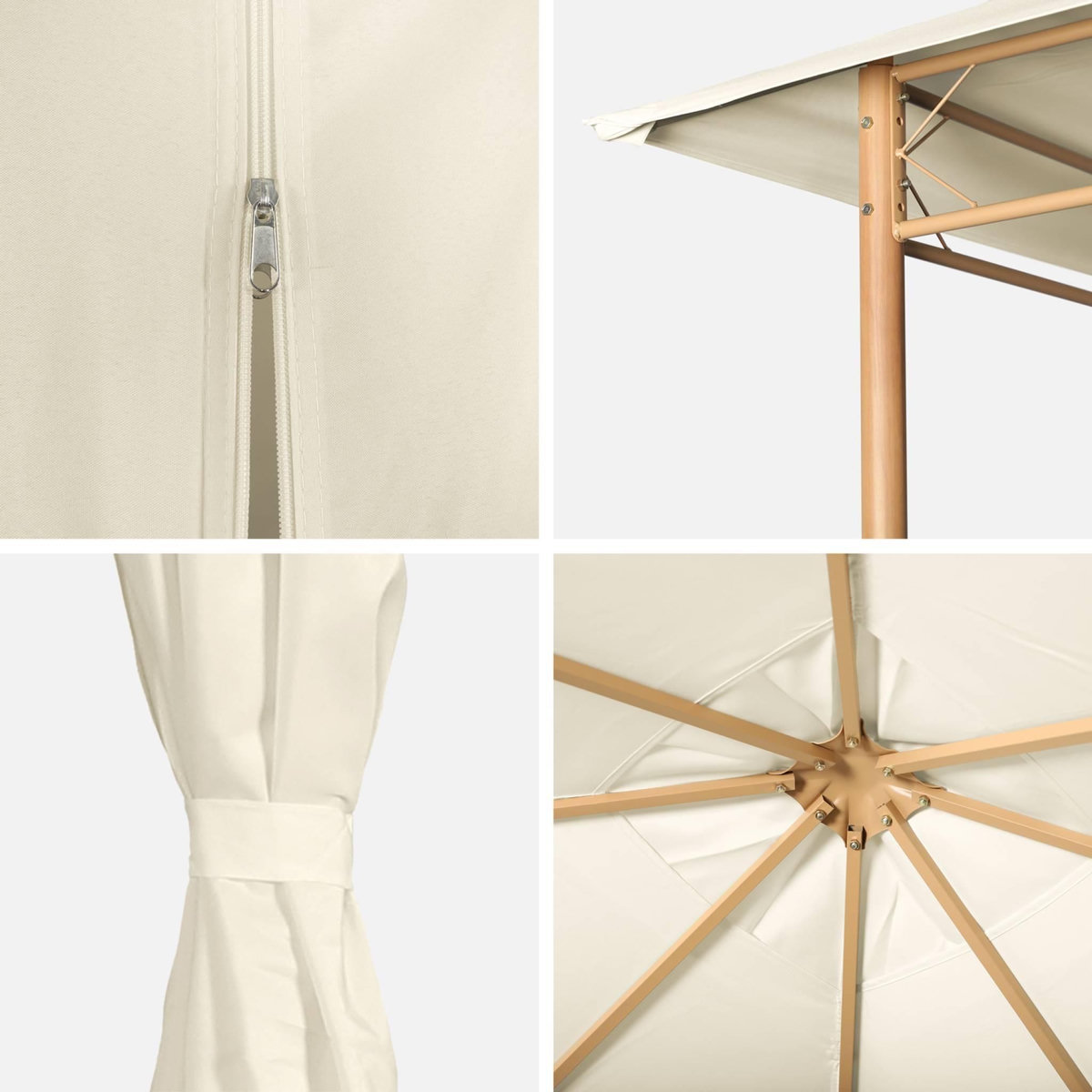 SWEEEK Tonnelle 3x3 m - Elusa - Pergola avec rideaux, tente de jardin, barnum