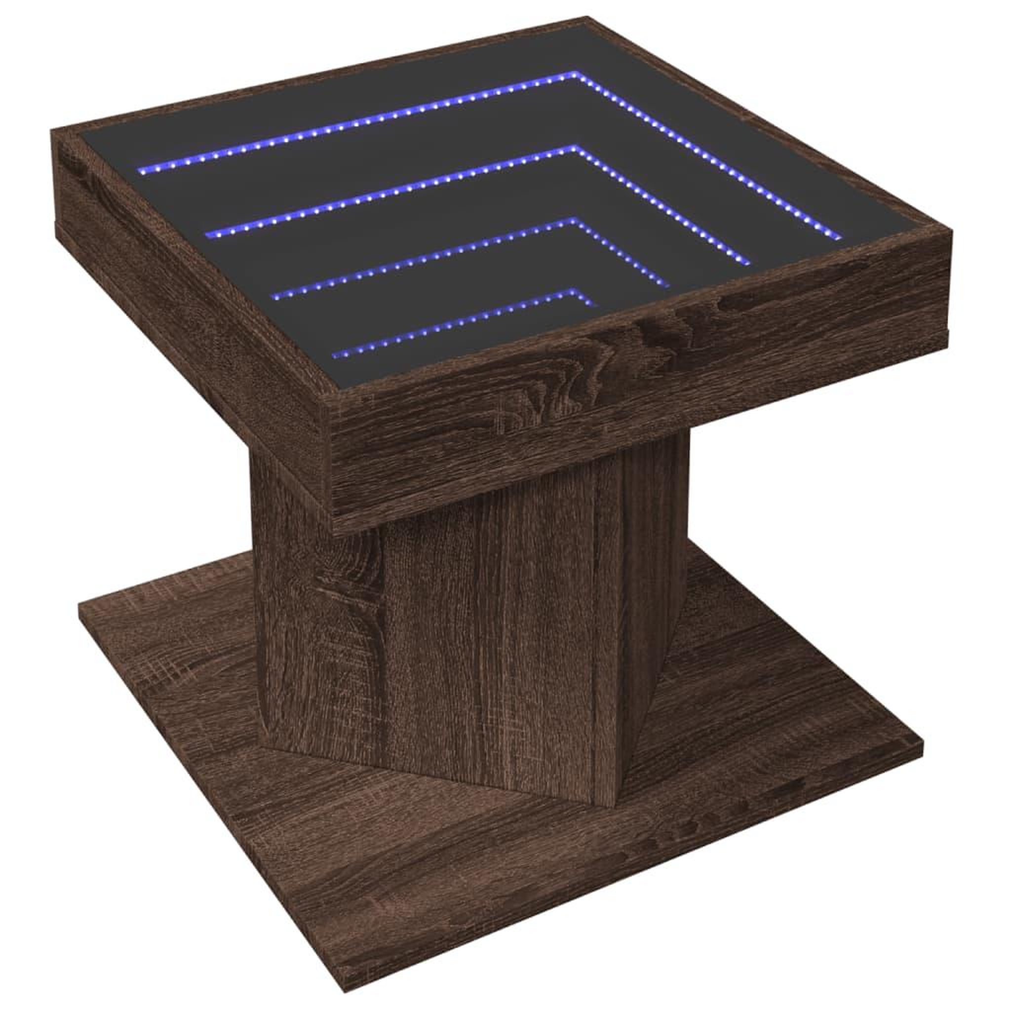 Voir la diapositive 3 : VIDAXL Table basse avec LED chene marron 50x50x45 cm bois d'ingenierie