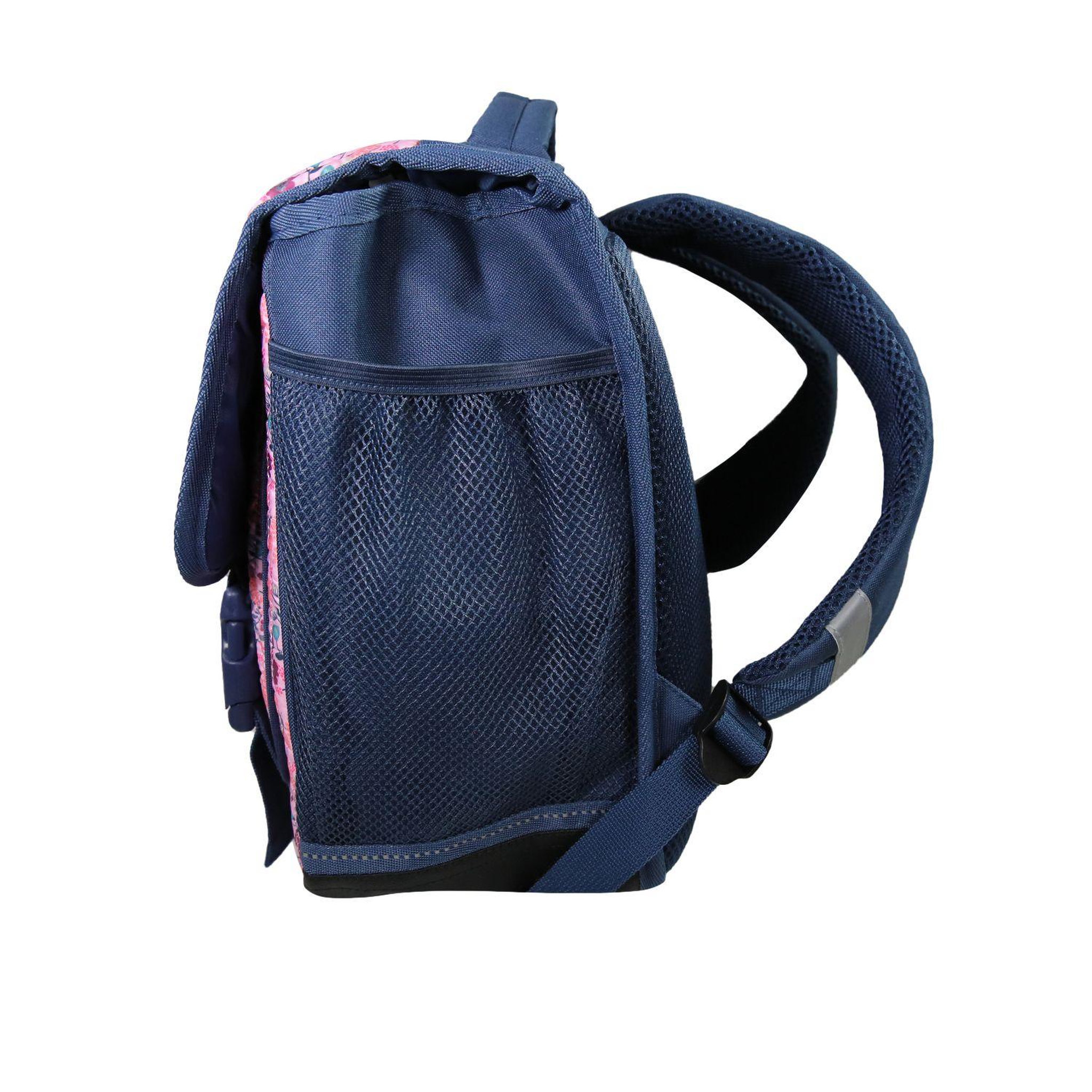 Voir la diapositive 3 : Bagtrotter Bagtrotter - Cartable 38cm  -  Multicolore - Fleurs - 2 Compartiments  - 1 Poche Sous Rabat - 1 Poche Bouteille -  Bretelles Matelassés - Fond Renforcé - Dos Matelassé -  38x13x34cm - Matière Polyester - Cartable Scolaire Primaire