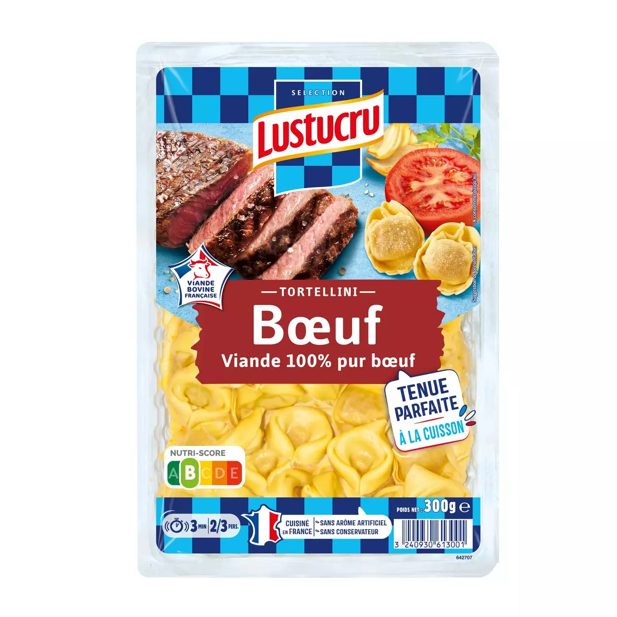 LUSTUCRU Tortellini pur bœuf 2-3 portions 300g