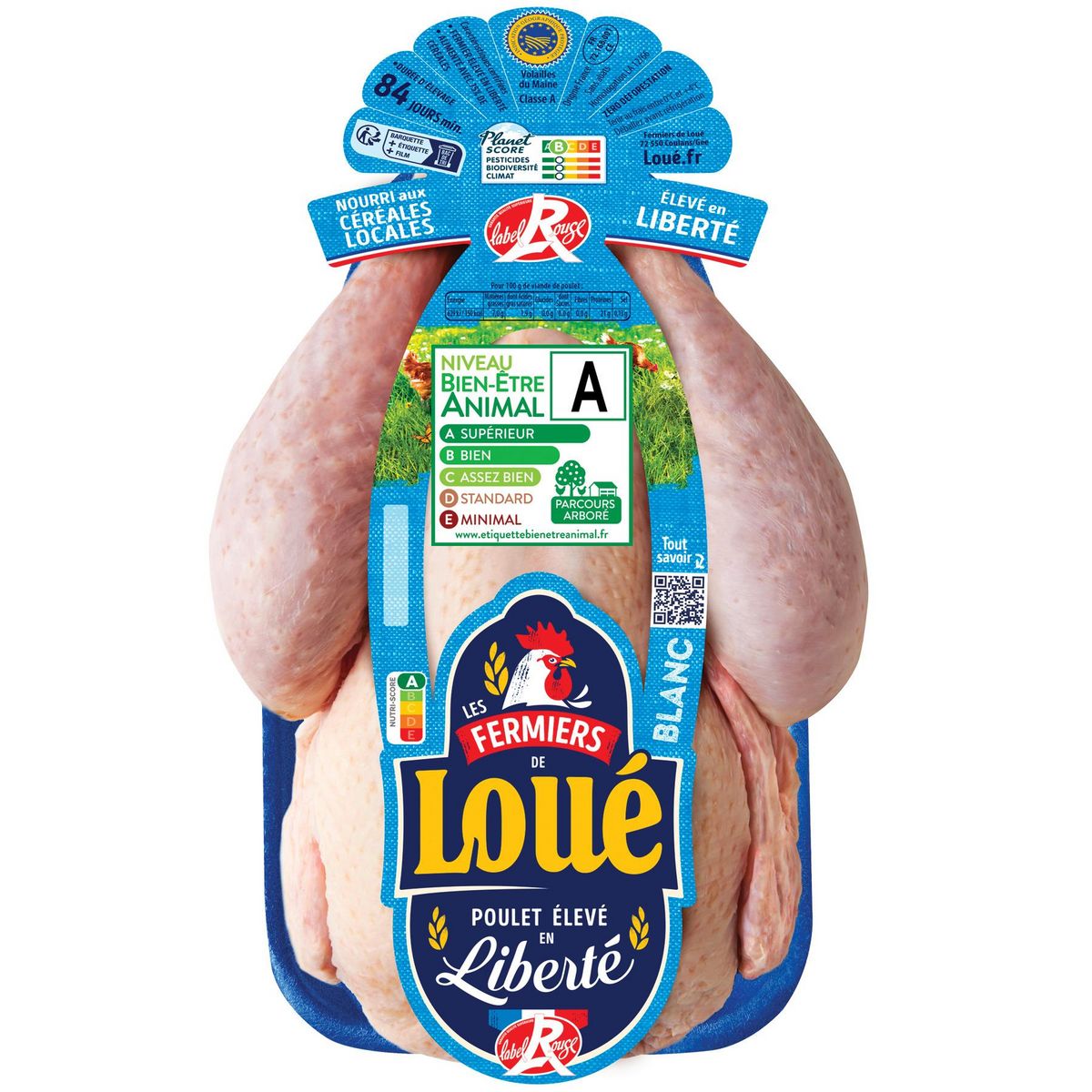 LOUE Poulet blanc entier élevé en liberté 1.400kg