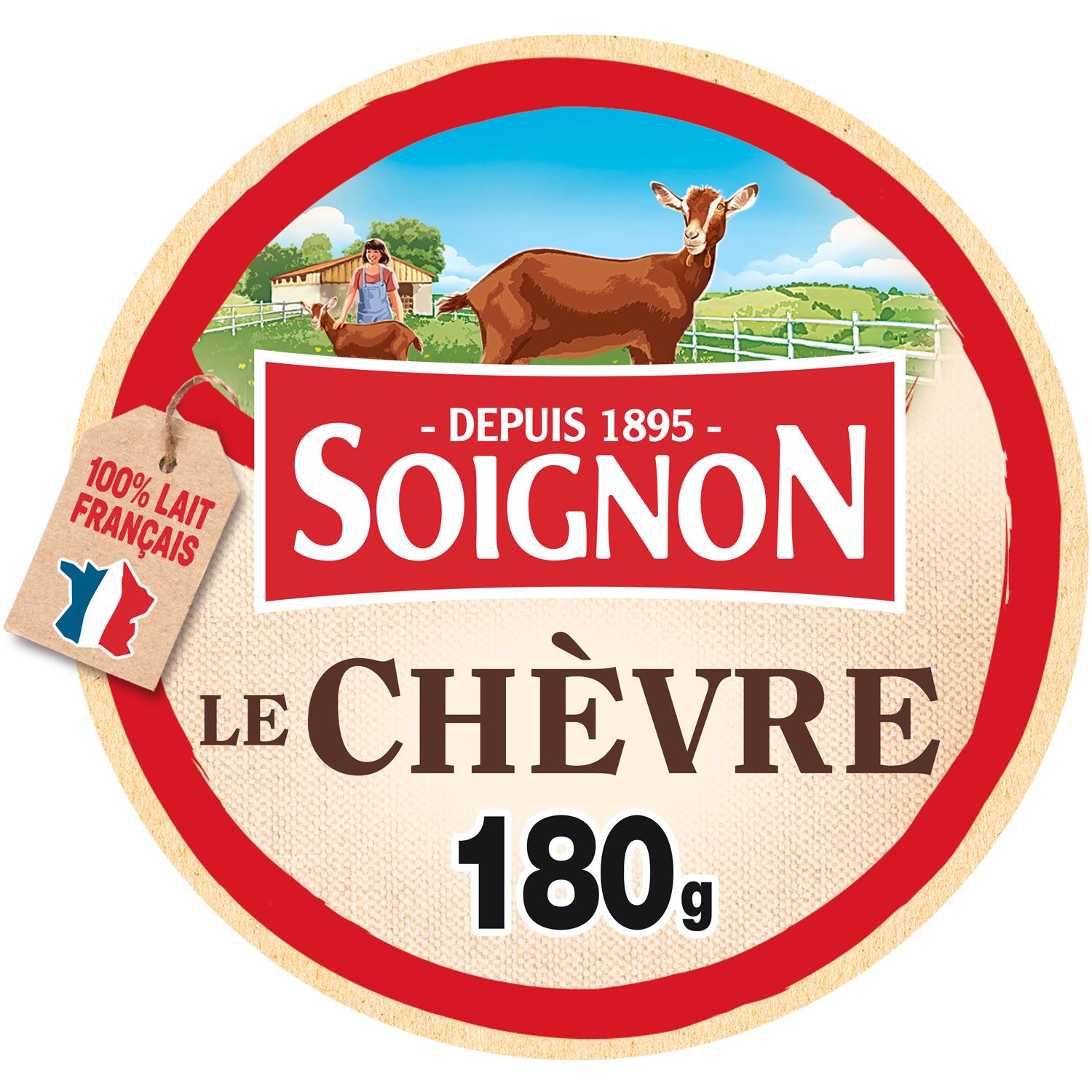 Voir la diapositive 2 : SOIGNON Fromage de chèvre typé et crémeux 180g
