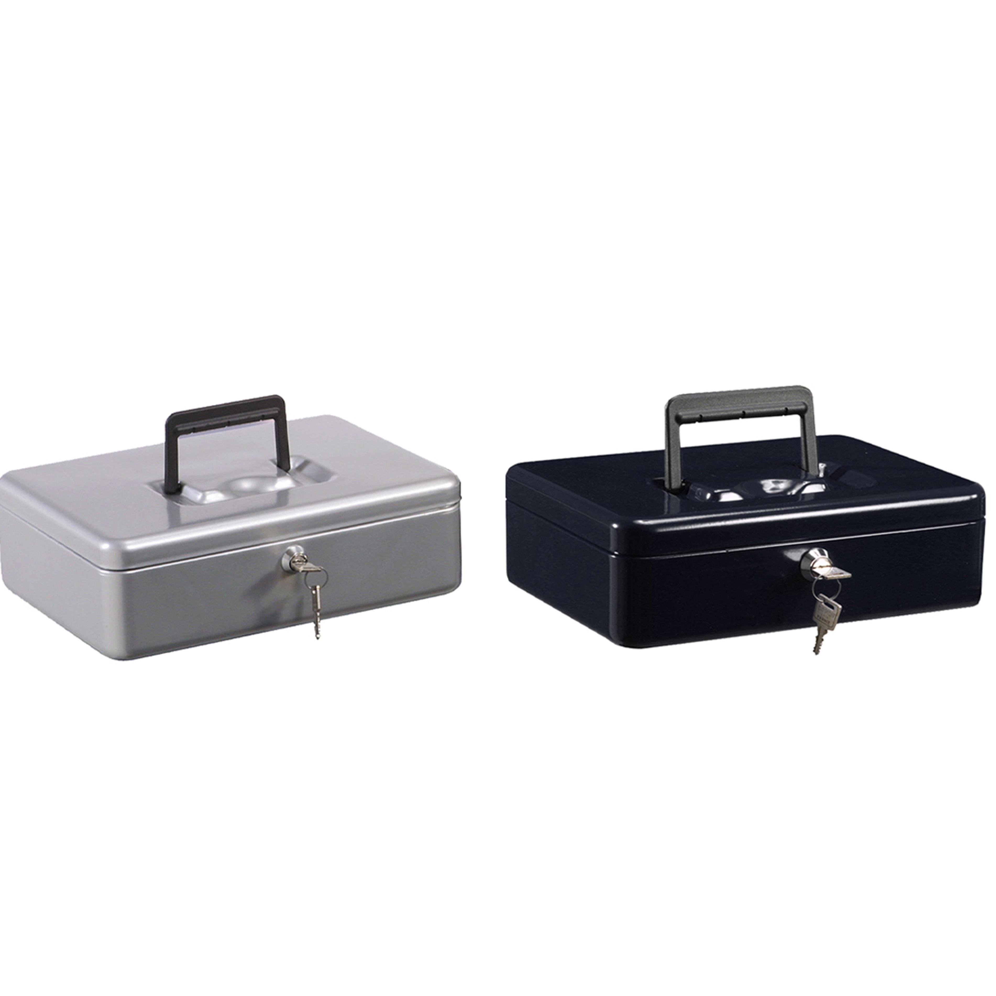 HENRY PIERRE Boîte à monnaie en métal avec plateau 25cm noir/gris