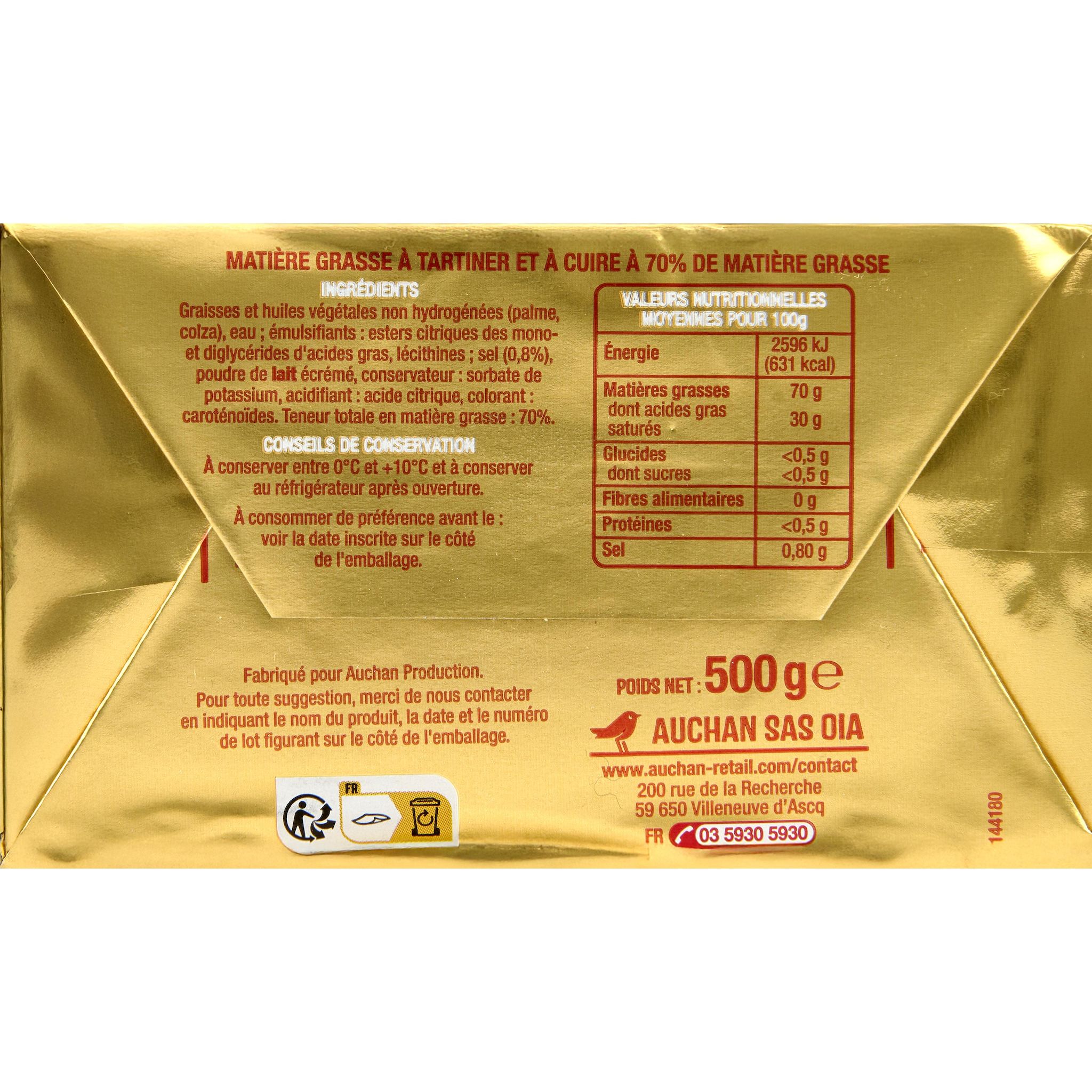 Voir la diapositive 3 : AUCHAN Margarine cuisine et pâtisserie 500g