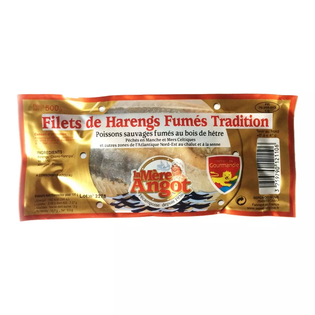 LA MERE ANGOT Filets de harengs fumés tradition 500g