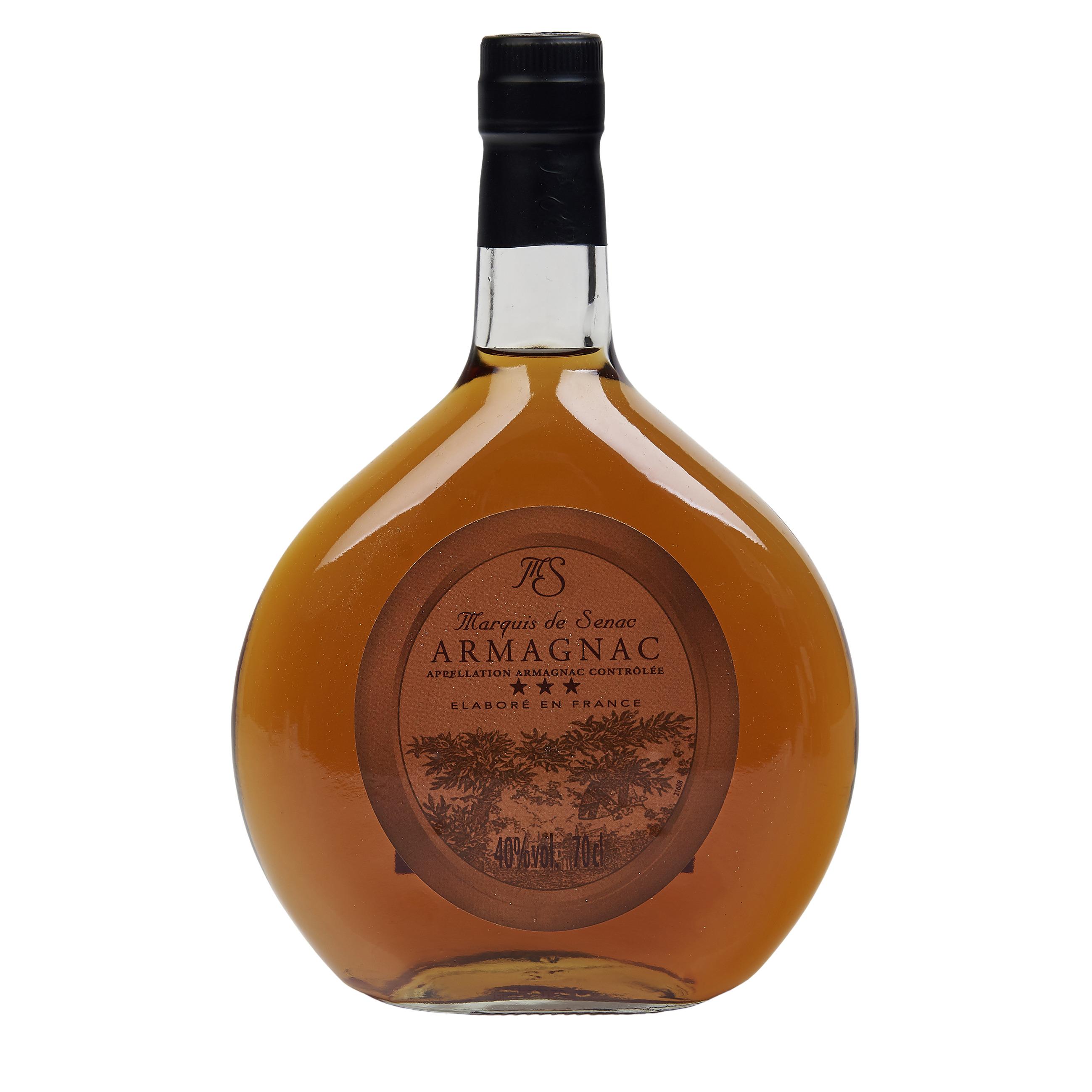 Voir la diapositive 2 : MARQUIS DE SENAC Armagnac 3 étoiles 40% 70cl