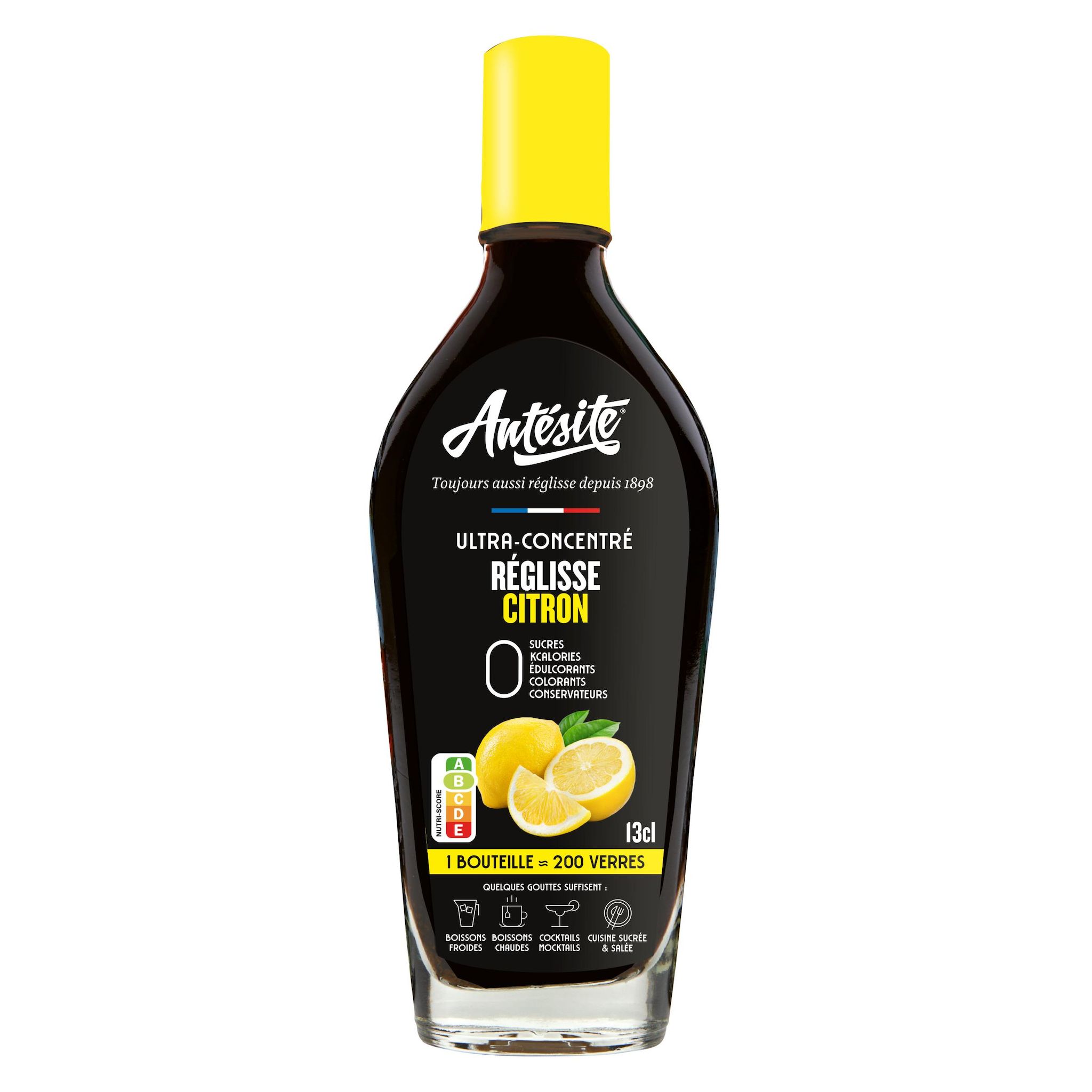 ANTESITE Sirop ultra concentré au réglisse citron sans sucres 13cl