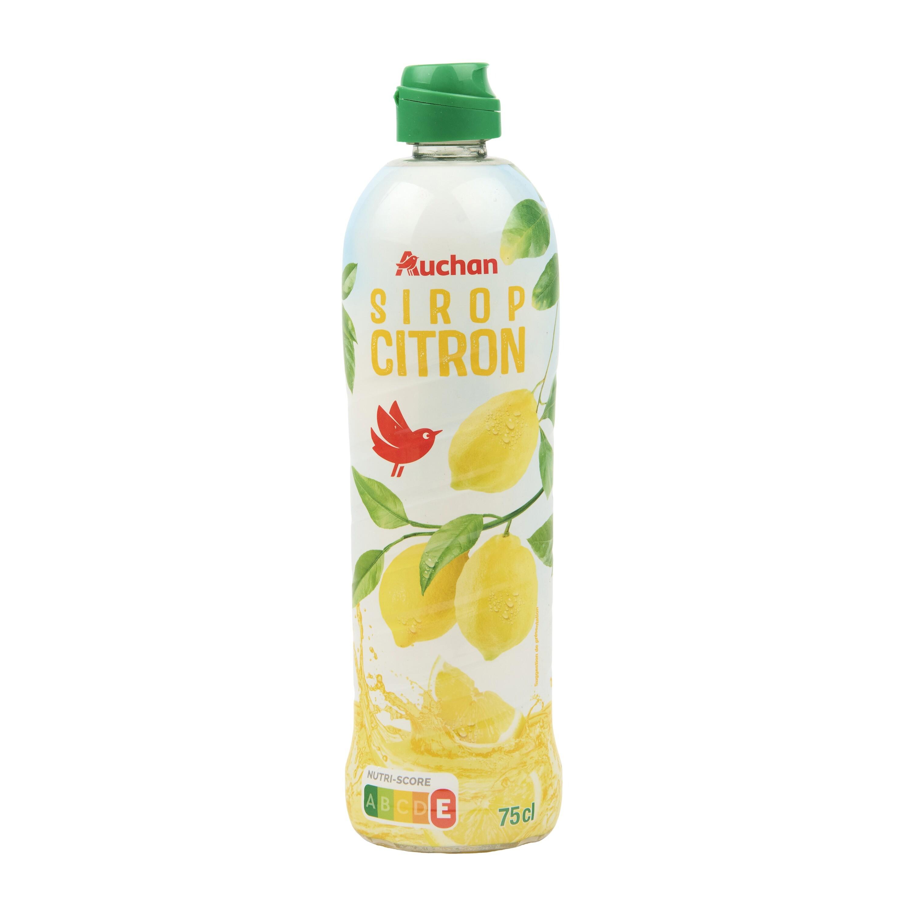 Voir la diapositive 3 : AUCHAN Sirop de citron bidon métal 75cl
